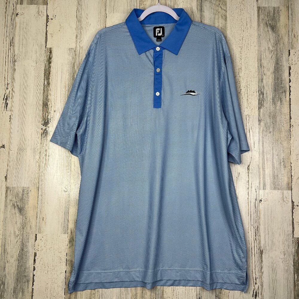 Footjoy Men’s Shirt Size 2XL Blue Golf Short‎ Sleeve Polo